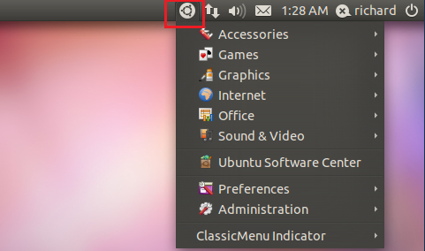 ubuntu classic menu